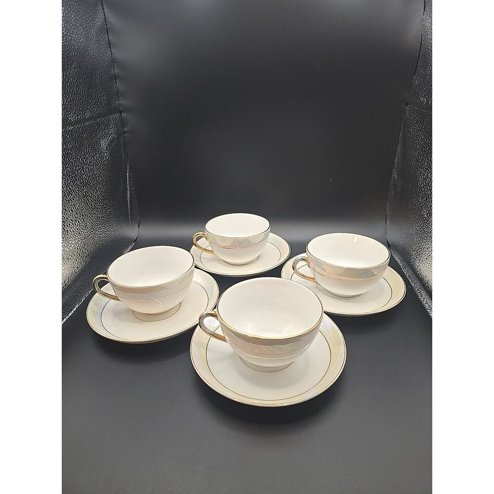 Lot of 4 CT Carl Tielsch ALTWASSER‎ Silesia Germany Cup Saucer Gold~Pearl
